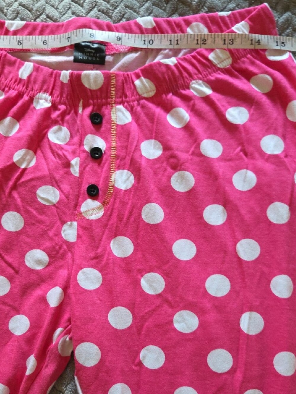 Womens Black & Pink Minnie Mouse Polka Dot Pajama Set - NWOT, sz M - Picture 10 of 13